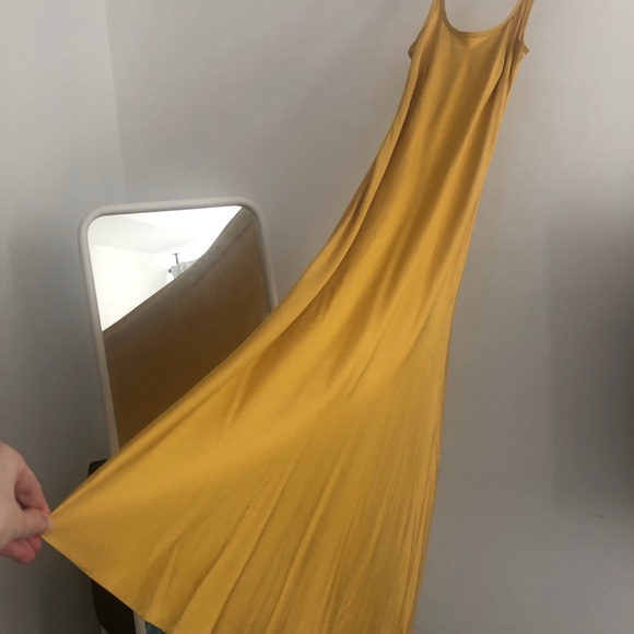 Yellow Mustard Satin Effect Maxi Dress - Picture 12 of 16